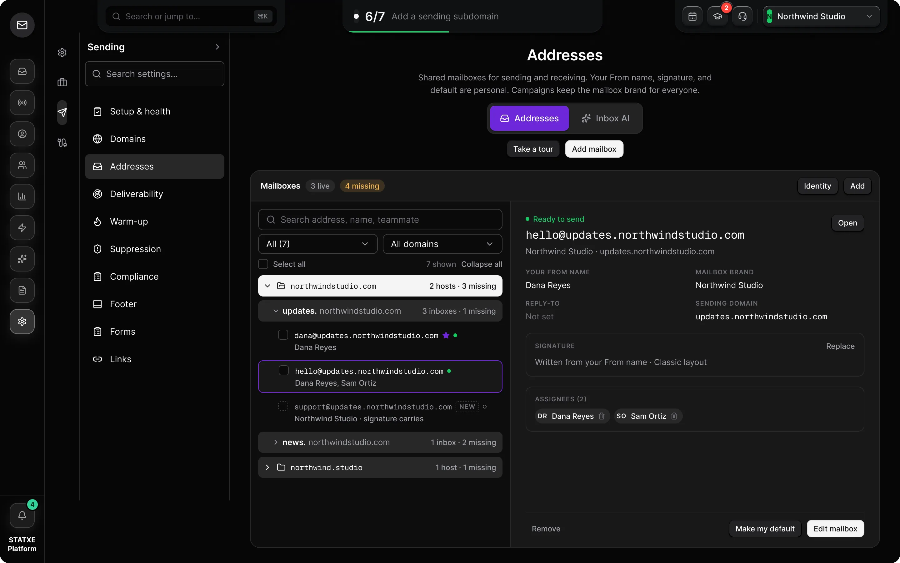 Create a sending address — Open Addresses