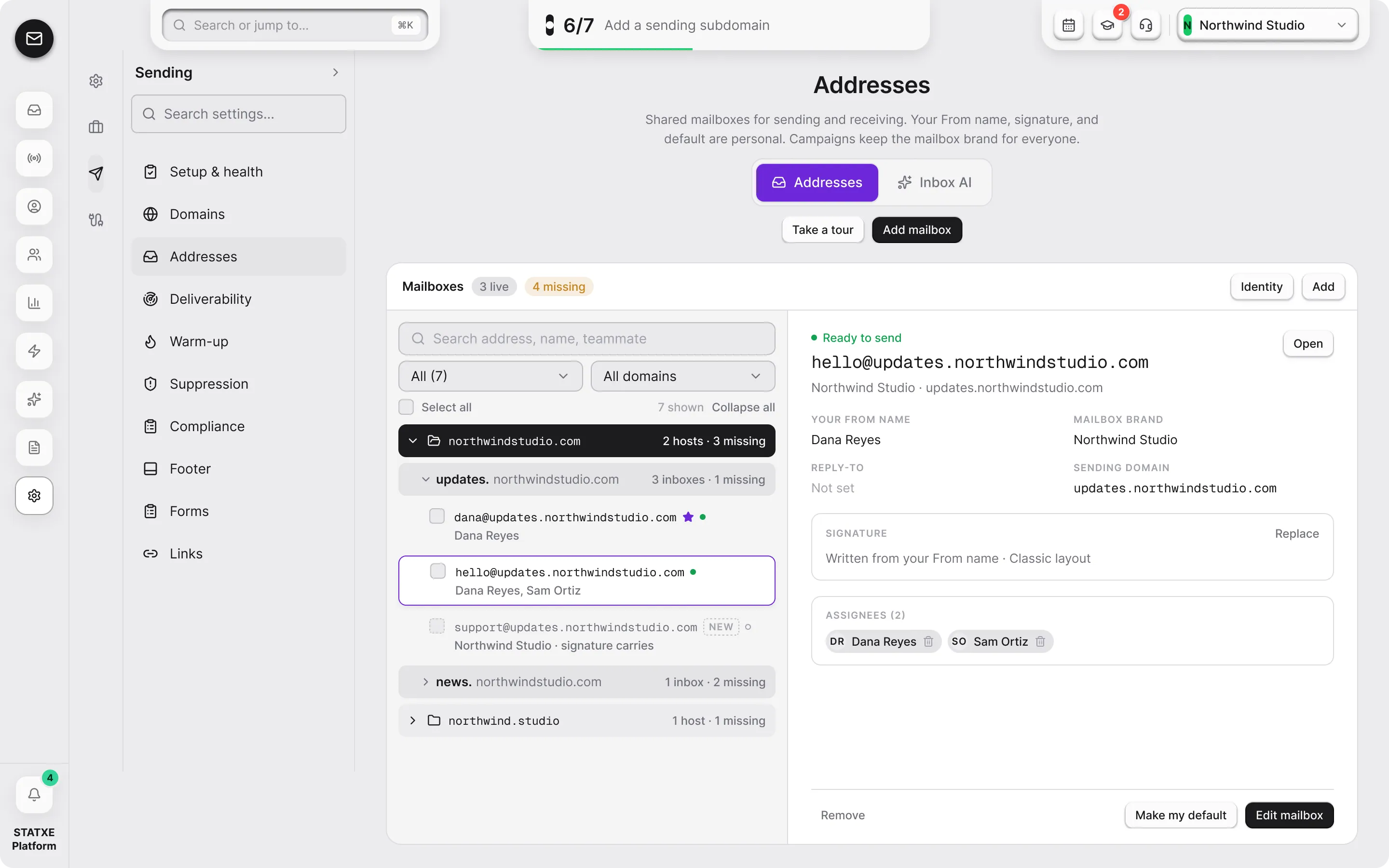 Create a sending address — Open Addresses