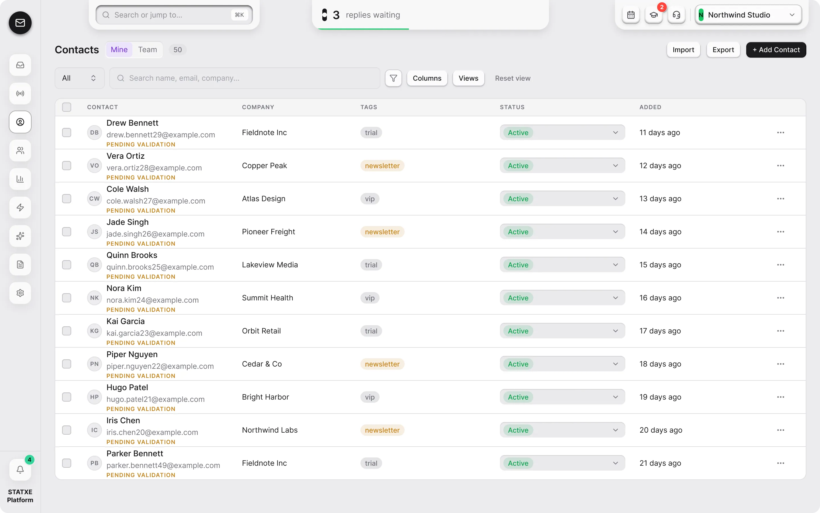 Add contacts — Open Contacts