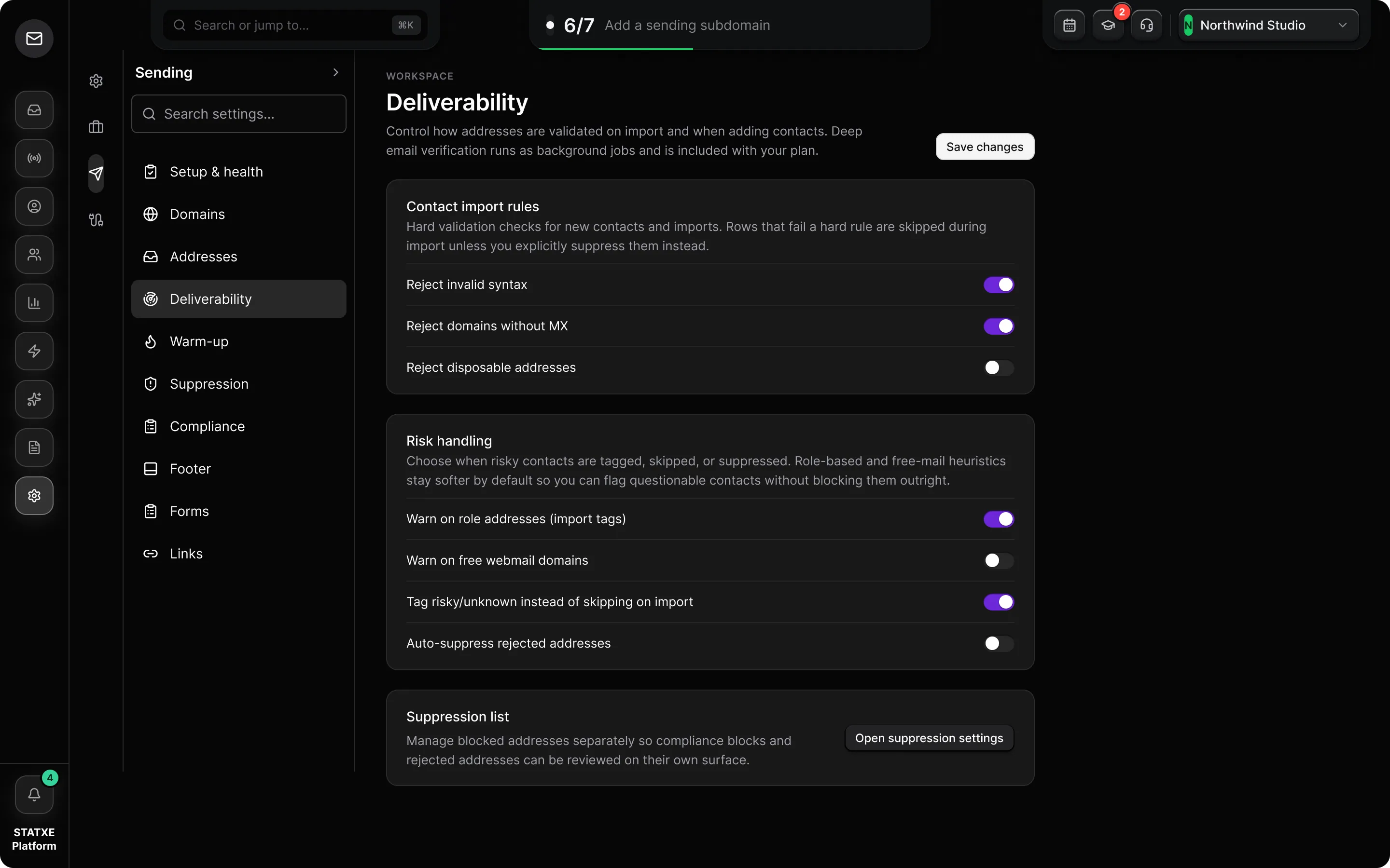 Set verification and import rules — Set the validation rules