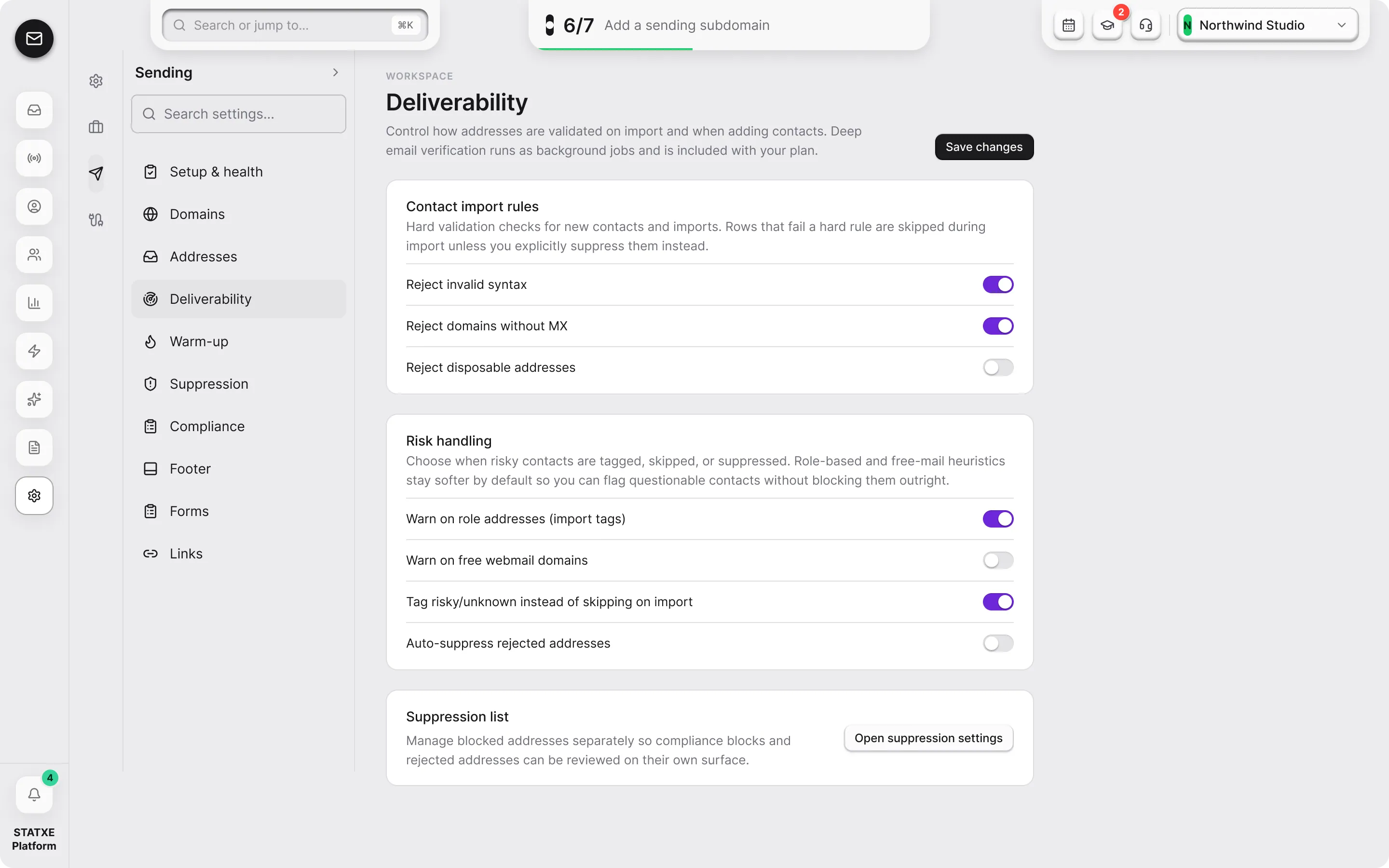 Set verification and import rules — Set the validation rules