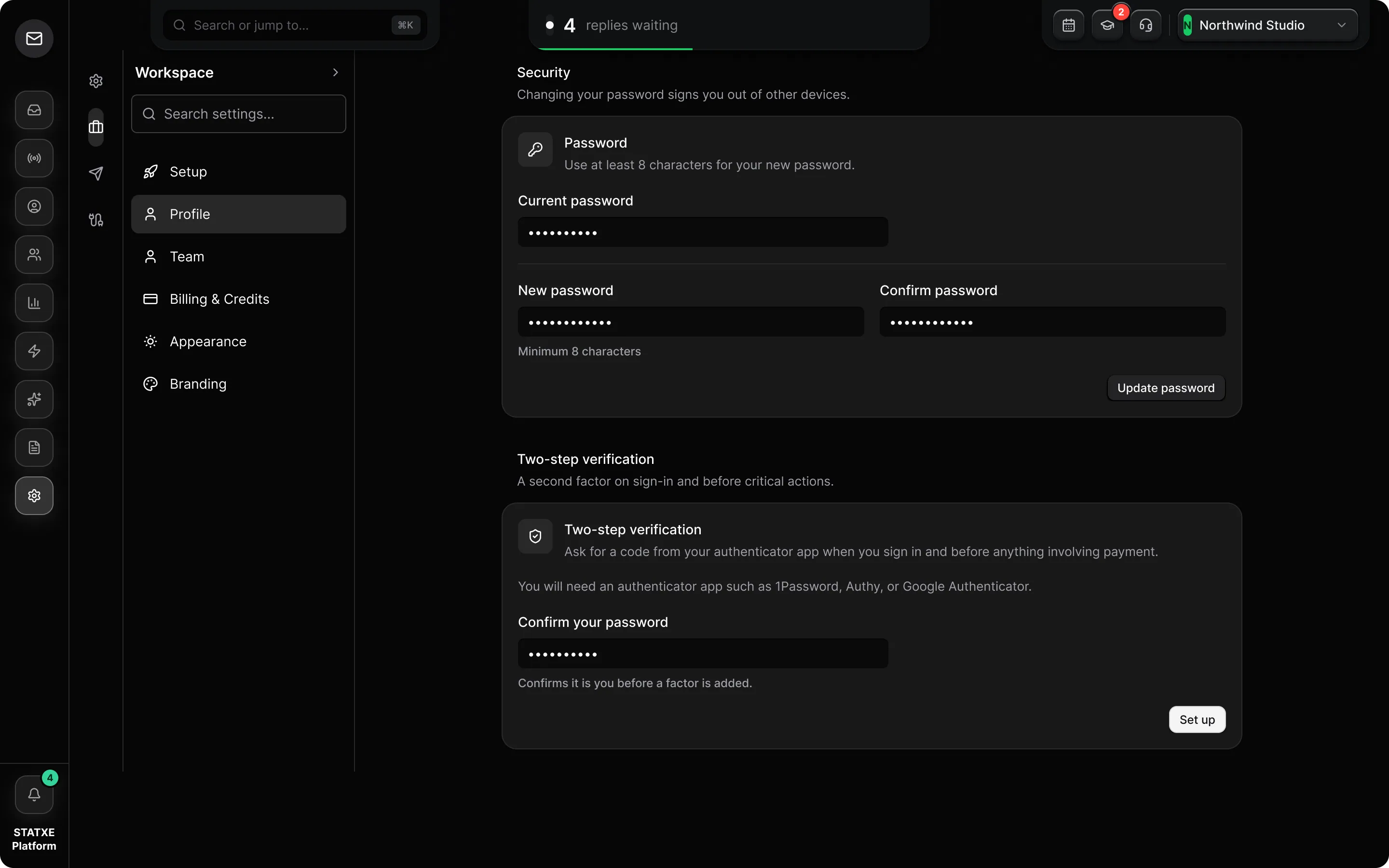 Secure your account — Change your password