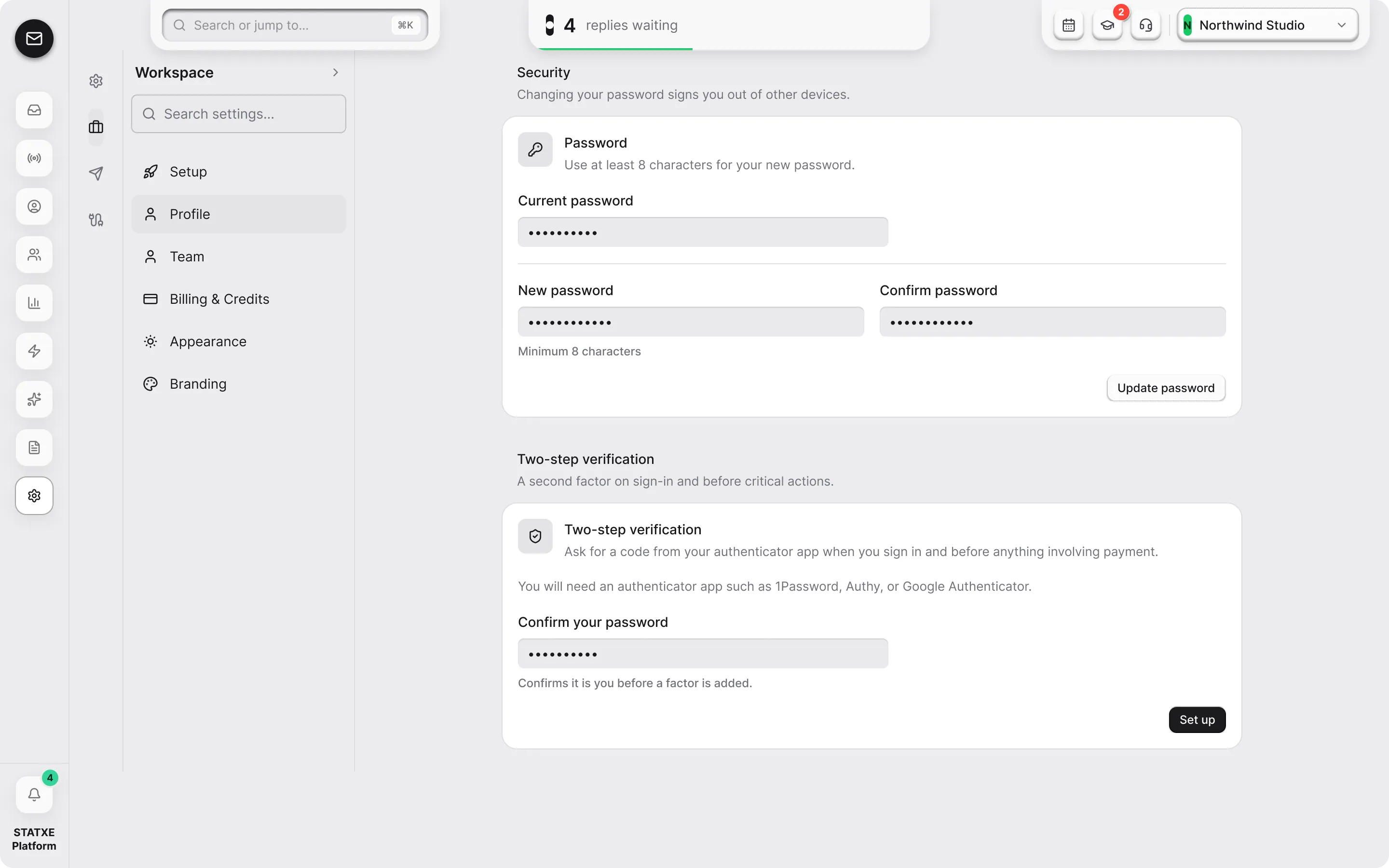 Secure your account — Change your password