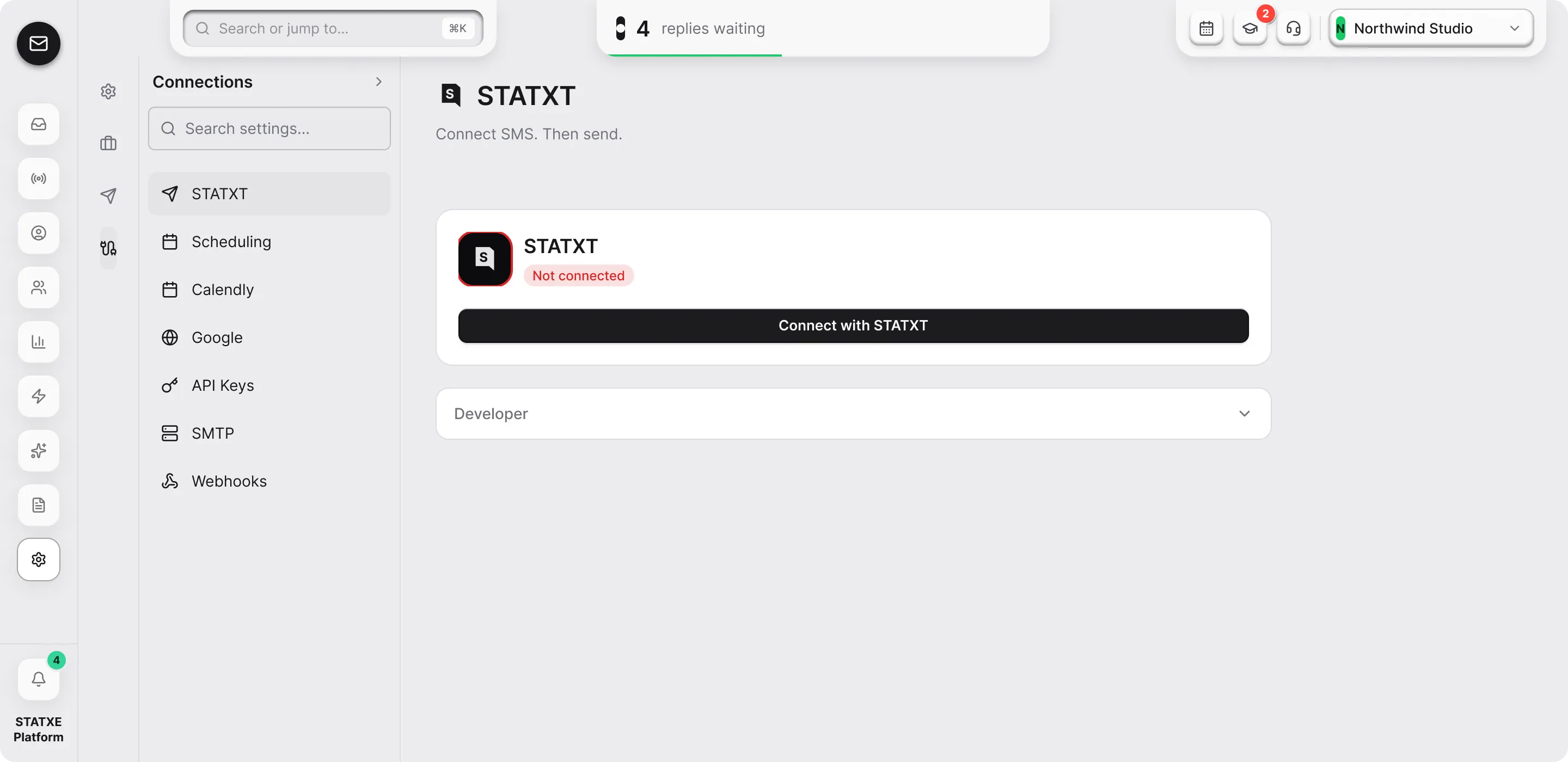 Connect STATXT for SMS — Connect your STATXT account